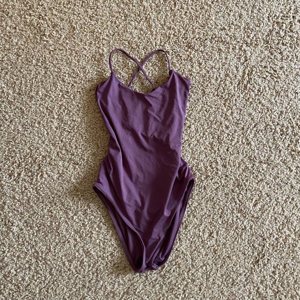 Vitamin A purple lace up one piece